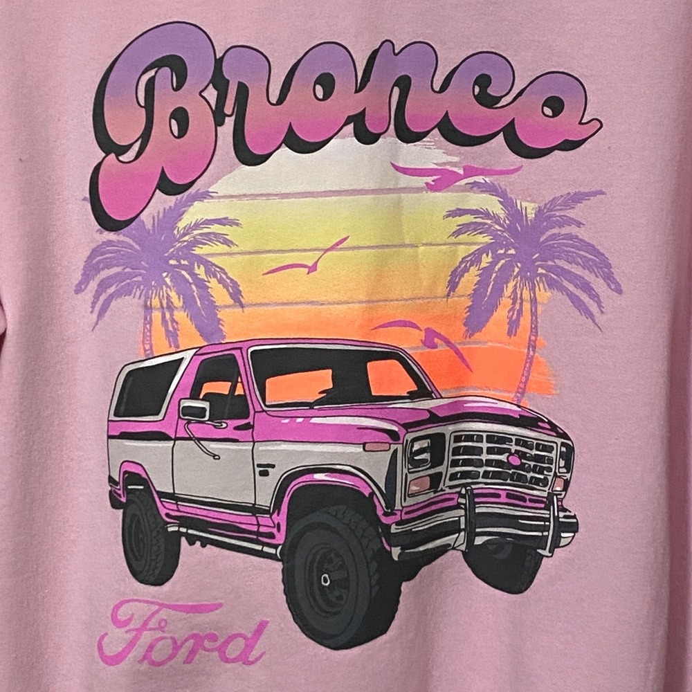 Ford Bronco Barbie Core Pink Sweatshirt Girls XL Soft‎ Cozy Sunset Beachy Fleece